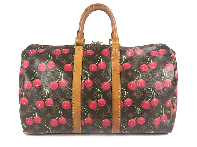Keepall 45 Monogram Cerise Louis Vuitton Marron Rouge Monogramme