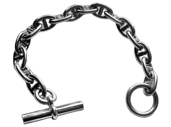 Pulseira de Corrente de Âncora Hermès Prata Hardware prateado