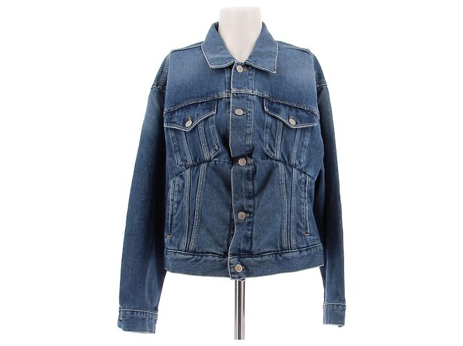 Giacca in denim blu Balenciaga