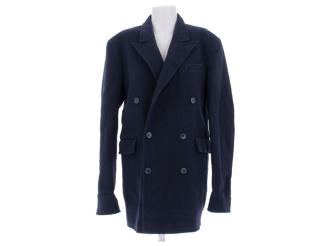 Loewe Navy Blue Wool Coat
