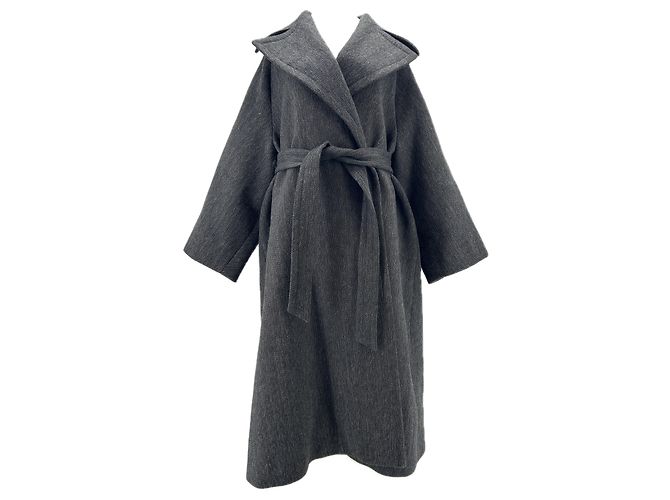 Alaïa Long Grey Wool Coat