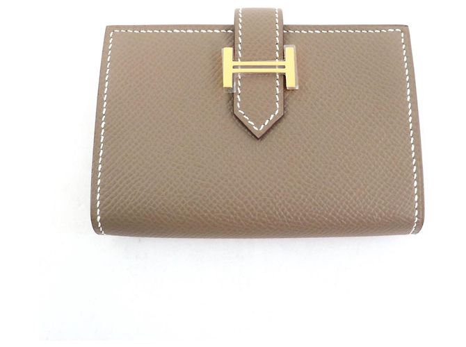 Béarn Tarjetero Epsom Bearn de Hermès Gris