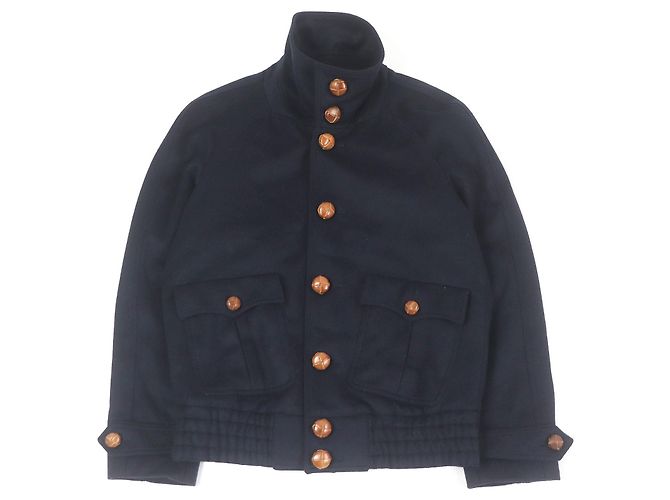 Blouson in misto cashmere e lana Burberry Blu Blu navy