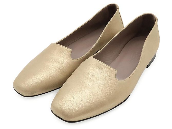 Chaussures en cuir Hermès à enfiler 35 Doré