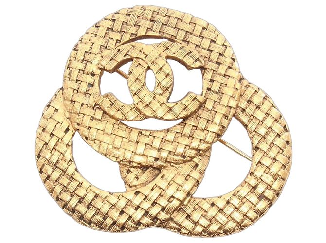 Timeless Spilla Coco Mark di Chanel D'oro
