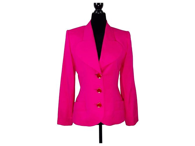 Yves Saint Laurent YSL Uniform shocking pink jacket 1990s 