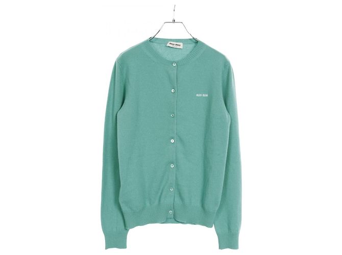 Cardigan in cashmere e seta Miu Miu Verde