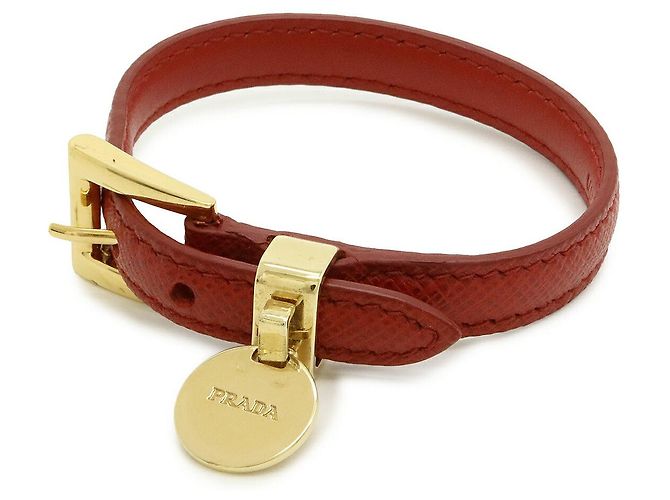Prada Saffiano Lederarmband Rot