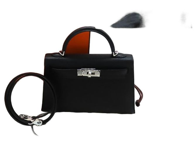 Hermès Mini Kelly2 Chèvre Preto