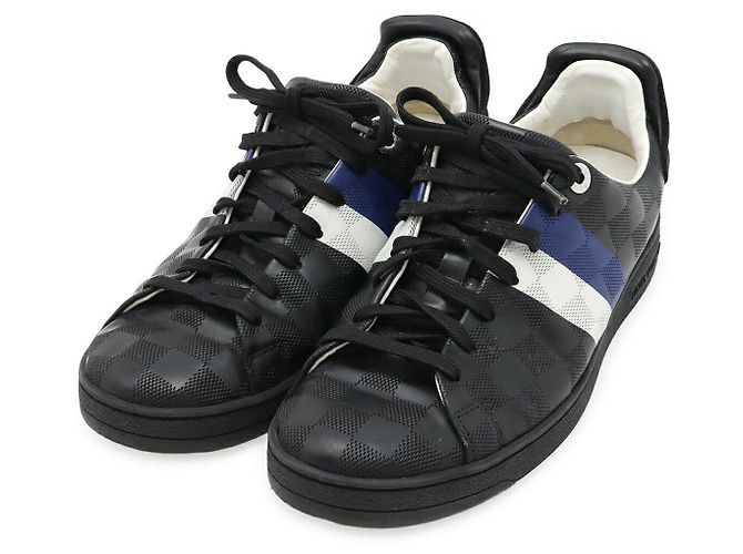 Twist Frontrow Damier Infini Leder Sneakers von Louis Vuitton Schwarz Weiß Blau