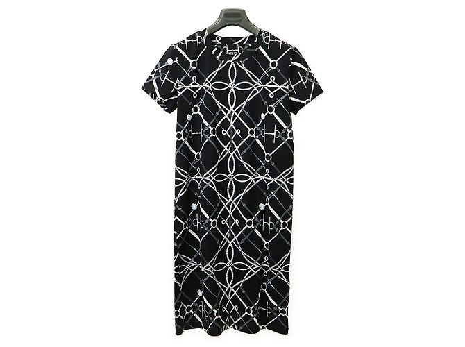 Vestido de algodón Parfait Cours de Hermès 34 Negro