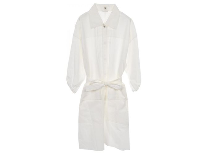 Hermès Vestido de algodón Hermes Blanco