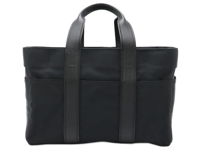 Bolsa tote Acapulco MM em nylon e couro da Hermès Preto
