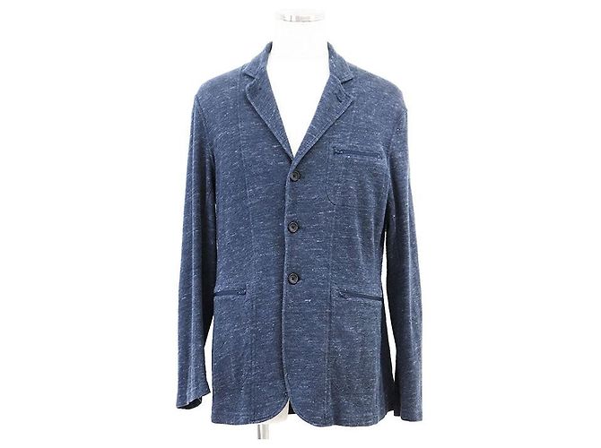 Autre Marque Jaqueta de malha de algodão e linho mesclado sob medida Engineered Garments Azul Azul marinho