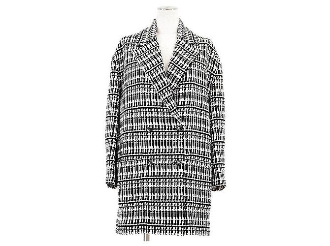 Timeless Giacca Lunga in Tweed Chanel P78886 Nero Bianco