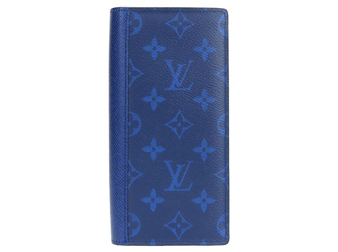 Cartera Bifold Brazza Taiga Monogram Louis Vuitton Azul