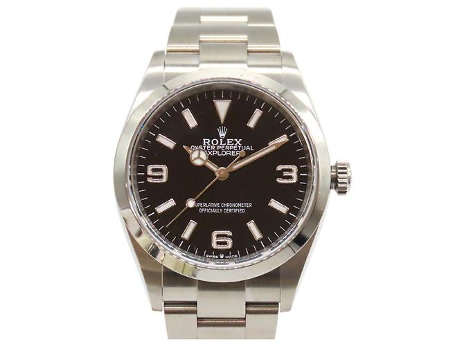 Rolex Explorer 1 aus Edelstahl Schwarz