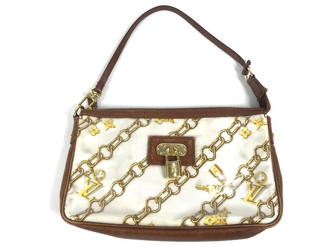 Pochette Accessoires Charm Monogram Louis Vuitton Marron Blanc