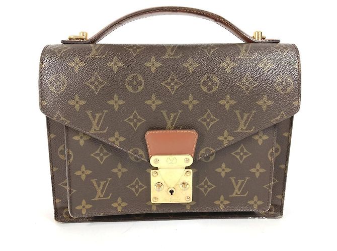 Sac à documents Monceau 28 en toile Monogram M51185 de Louis Vuitton Marron