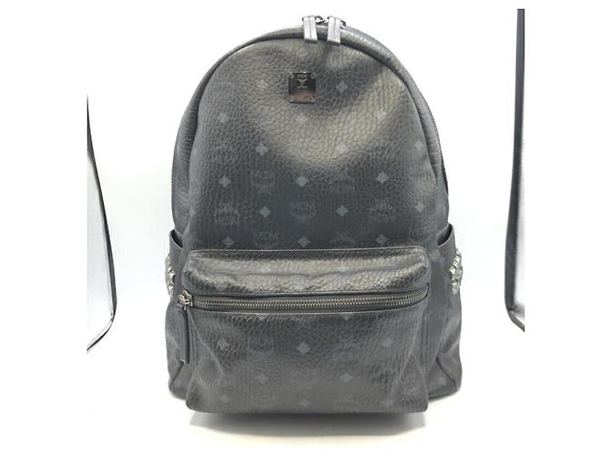 MCM Stark Side Stud Backpack in Visetos Black