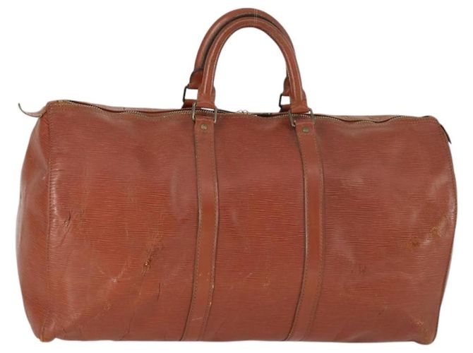 LOUIS VUITTON Epi Keepall 50 Bolsa Boston Marrom M42968 LV Auth 168240