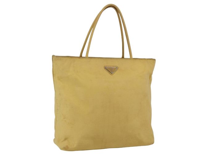 PRADA Handtasche aus Nylon in Gelb Silber authentisch bs33282