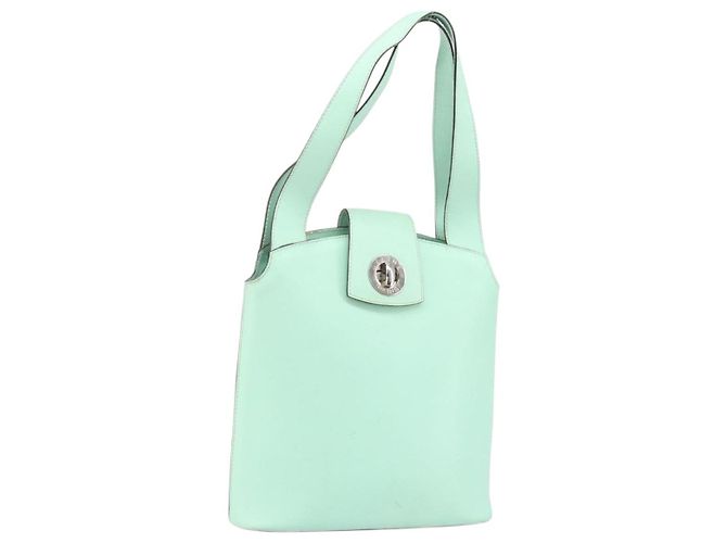 Céline CELINE Circle Handtasche aus Leder grün silber authentisch 171568