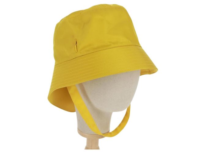 PRADA Hat Nylon Yellow Auth 172043M