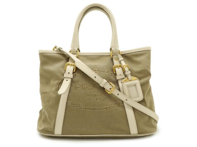 Borsa Tote/Spalla in Jacquard Prada