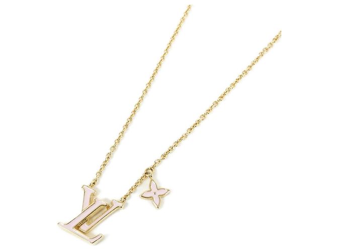 Collar de esmalte icónico LV Louis Vuitton Rosa Dorado