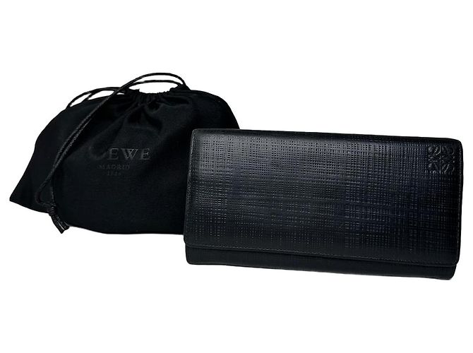 Vintage Loewe Madrid Leather Wallet Black