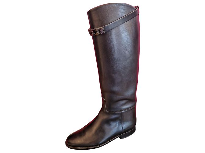 Hermès Black Leather Jumping Boots