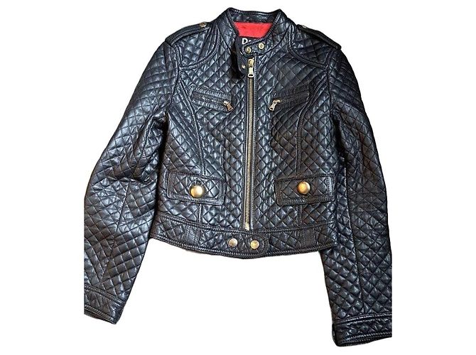D&G Stepplederjacke Schwarz 
