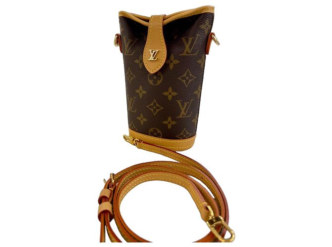 Sac à bandoulière Louis Vuitton Fold Me Pouch Monogram Marron Monogramme