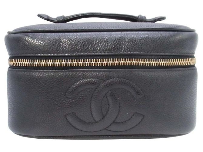 Bolsa Vanity de Couro Caviar Chanel Preto