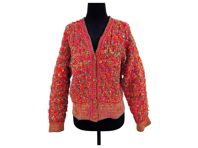 Suéter cropped oversize Kenzo Paris, suéter arcoíris de los 80 Multicolor Naranja