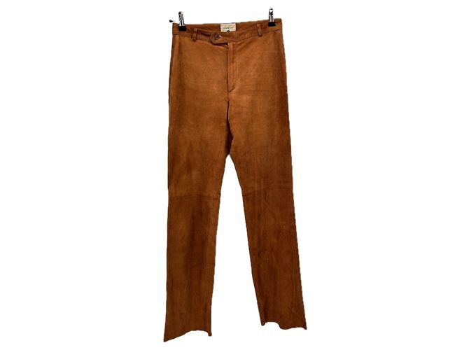 Autre Marque Calça de camurça camel Camelo