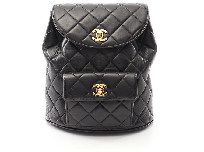 Timeless Chanel Matelasse Lambskin Backpack Black