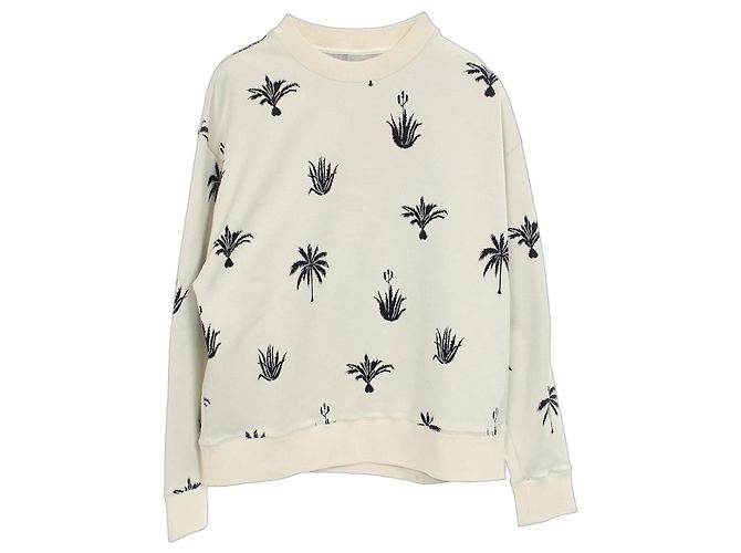 Jil Sander Palm Tree Intarsia Polyester Sweatshirt Weiß 