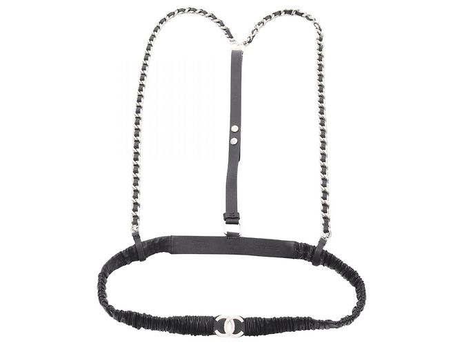 Timeless Chanel Coco Mark Ledergürtel Schwarz