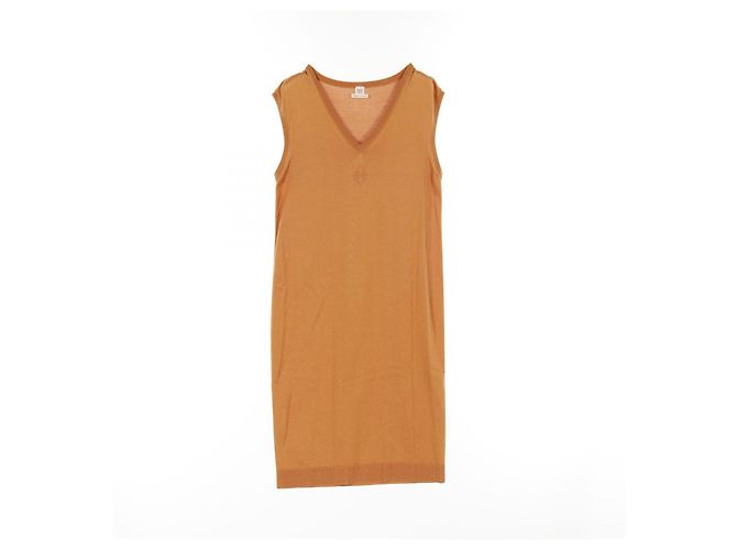 H Logo Seidenkleid von Hermès Braun
