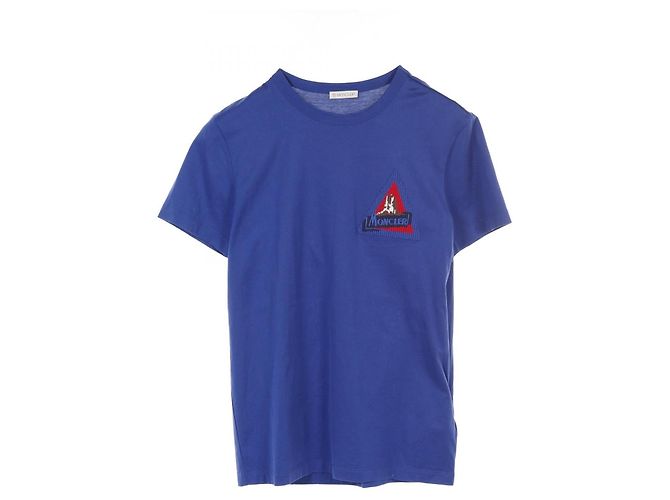 Top de algodón azul Moncler