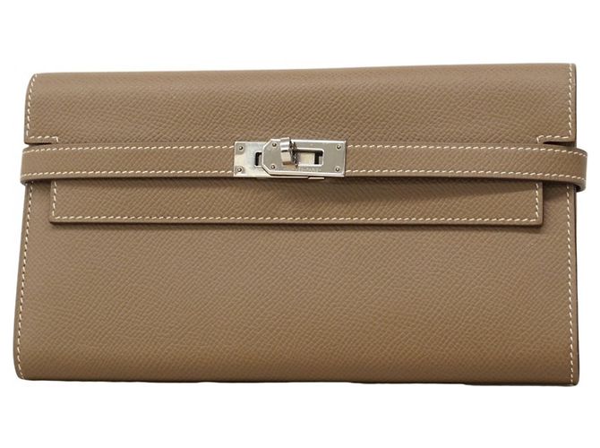 Hermès Cartera Hermes Kelly en gris Etoupe Gris pardo