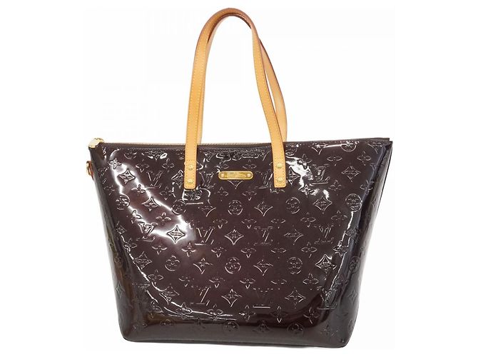 Louis Vuitton Vernis Bellevue GM Handbag Dark red