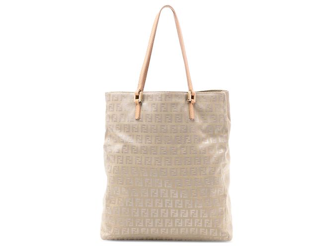 Bolso tote de lona Zucchino marrón Fendi Castaño Beige