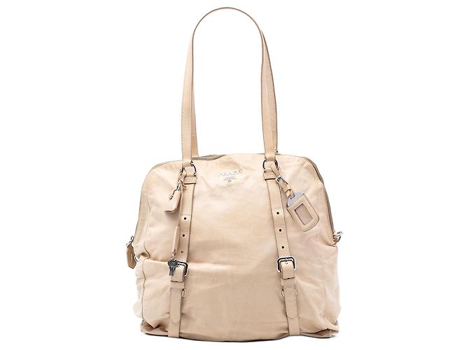 Prada Braune Nappa New Look Tote Beige