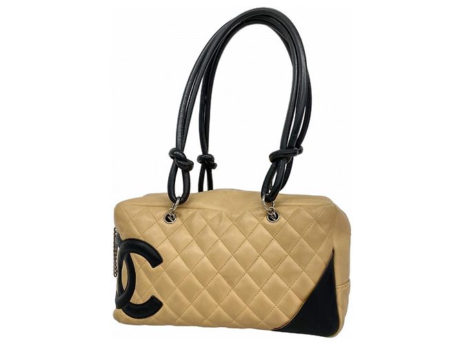 Sac Cabas Cambon de Chanel Noir Beige