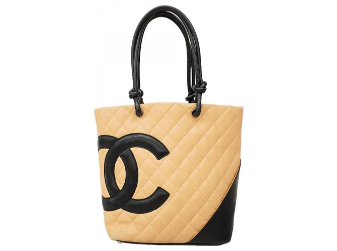 Sac Cabas Chanel Cambon Noir Beige