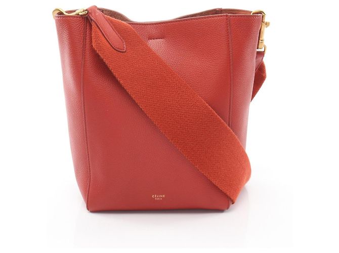 Céline Borsa a Spalla Sangle Bucket Small di Celine Rosso