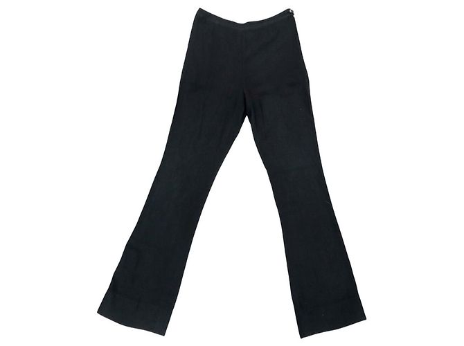 PANTALONE CHANEL P19329V11229 FLUIDO S 36 2002 SETA NERA Nero